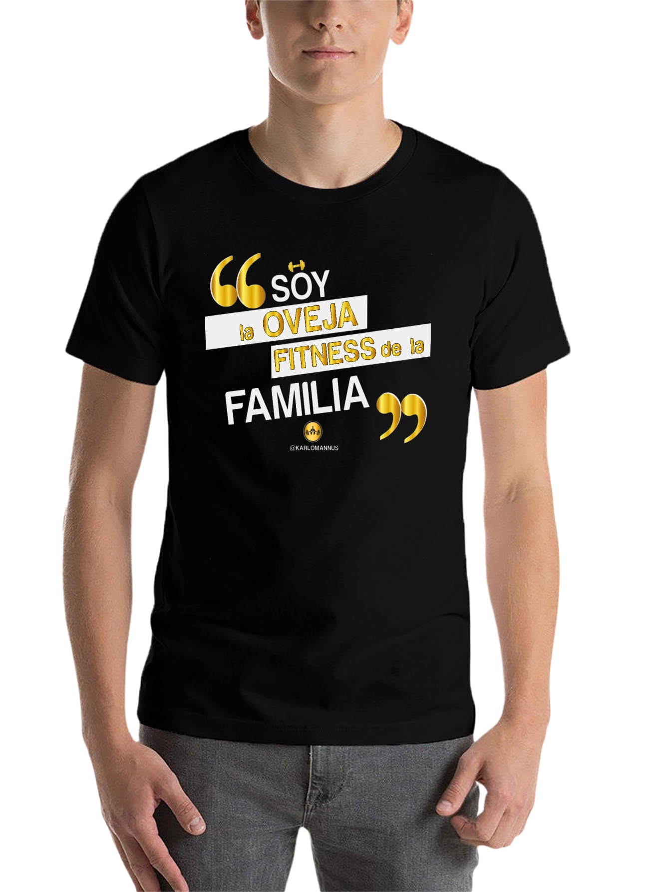 Black Fitness Family T-Shirt - Black Gym Motivation view 7