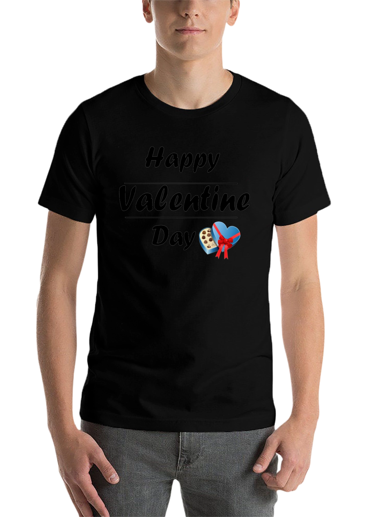 Black Happy Valentine's Day Graphic Tee view 7