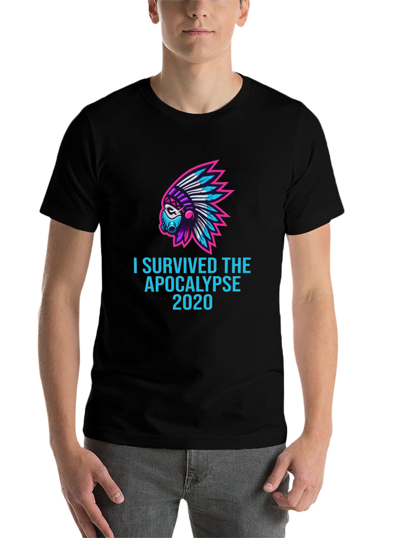Black I Survived the Apocalypse 2020 T-Shirt view 7