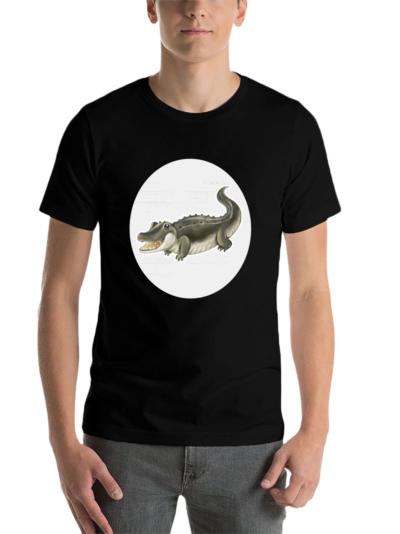 Black Crocodile Graphic Tee - Black view 7