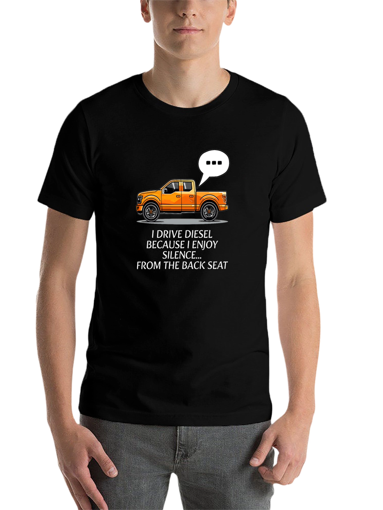 Black Diesel Truck Humor T-Shirt - Enjoy The Silence view 7