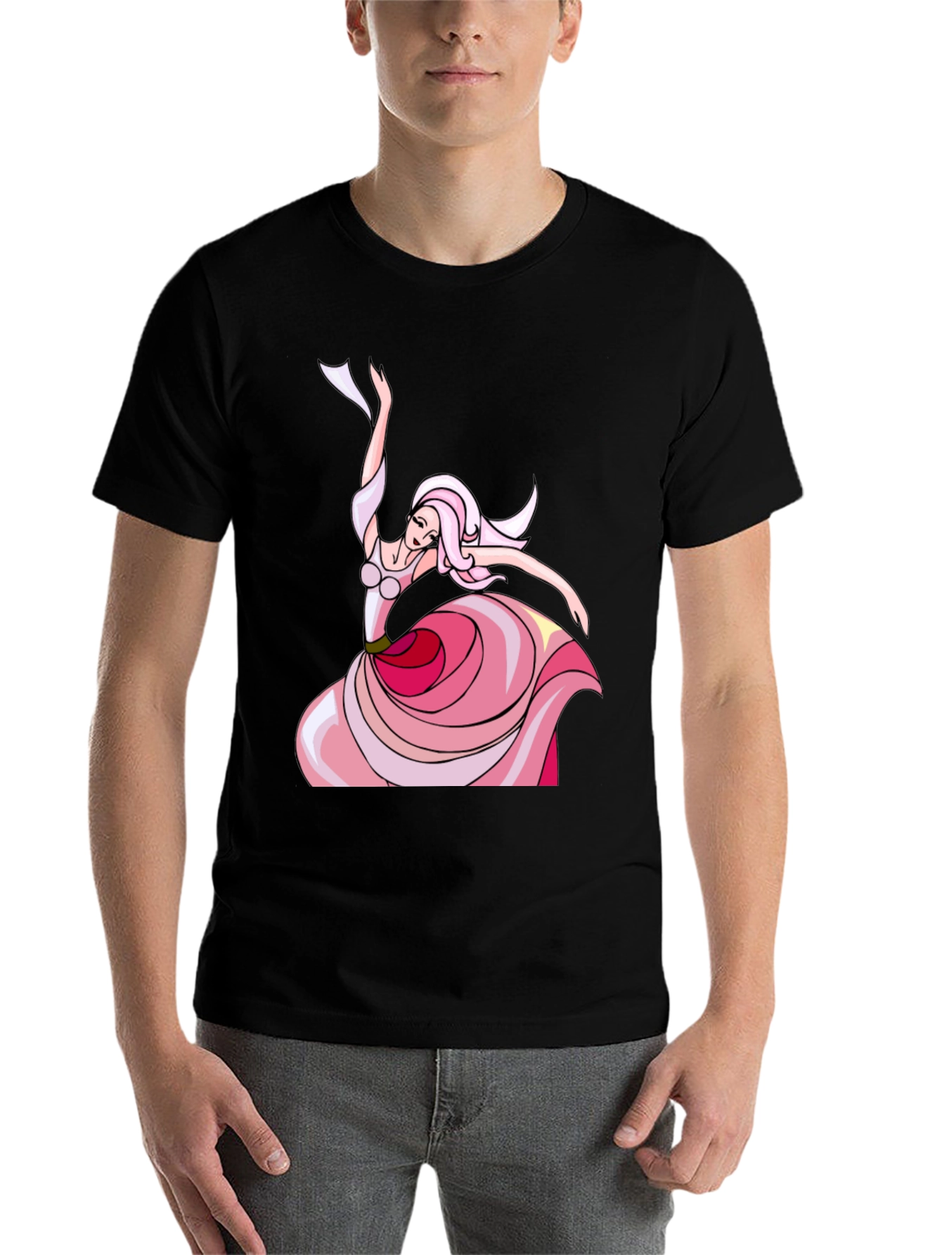 Black Dancing Lady T-Shirt - Black view 7