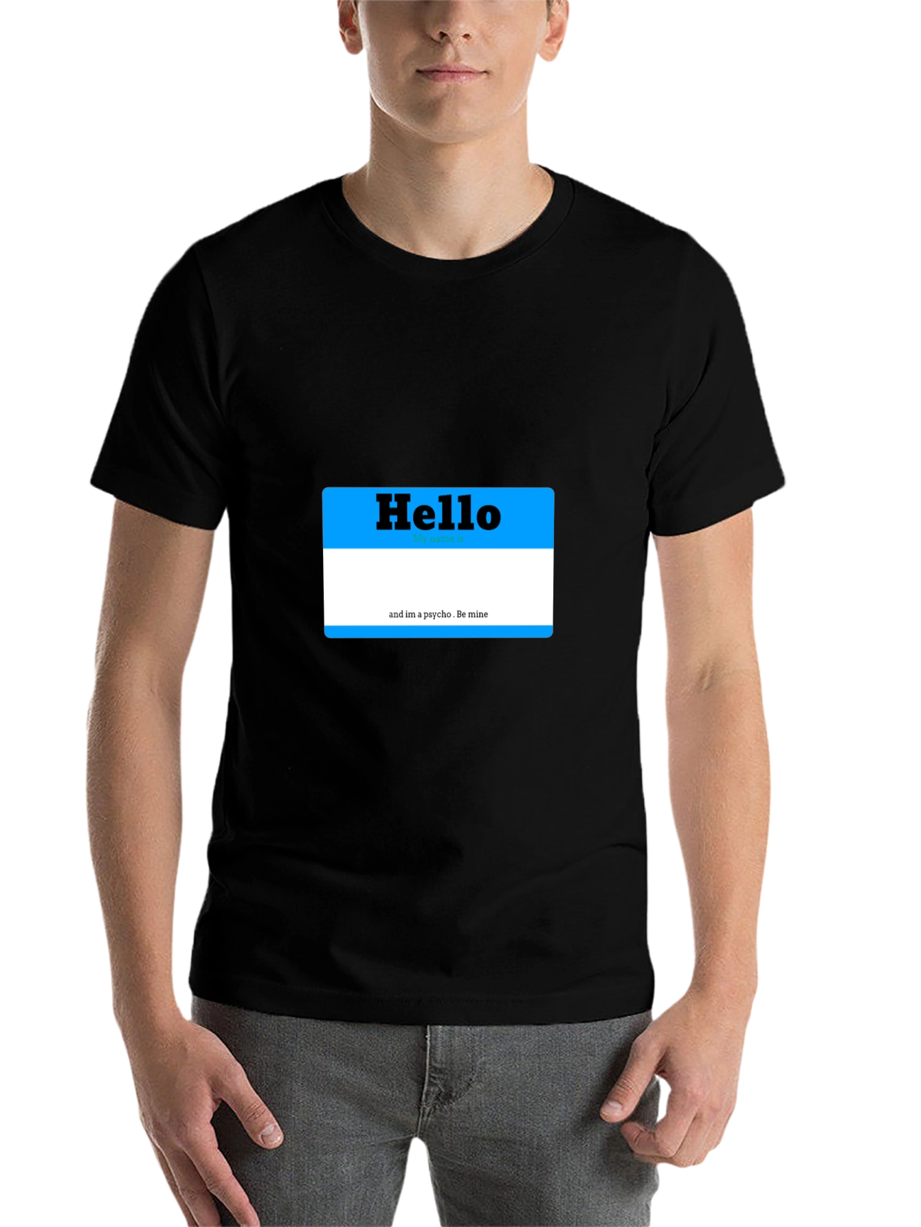 Black Hello My Name is Psycho T-Shirt view 7