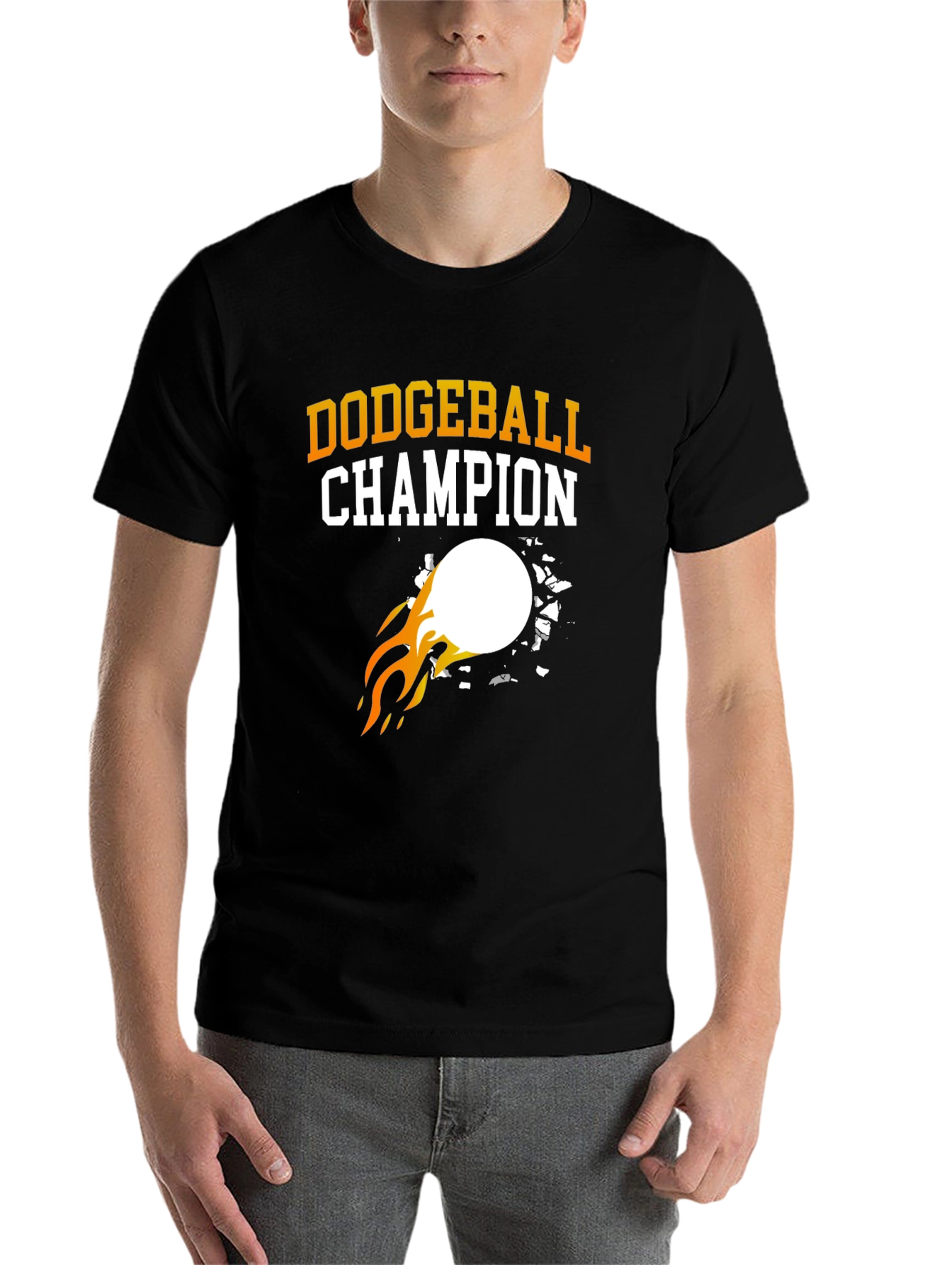 Black Dodgeball Champion Graphic T-Shirt view 7