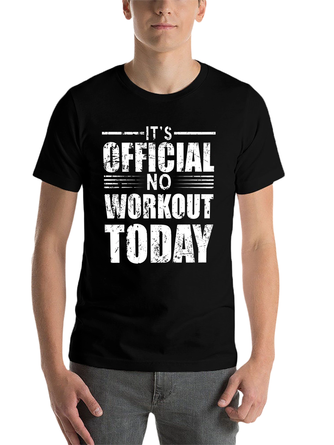 Black Funny No Workout Today Graphic T-Shirt view 7