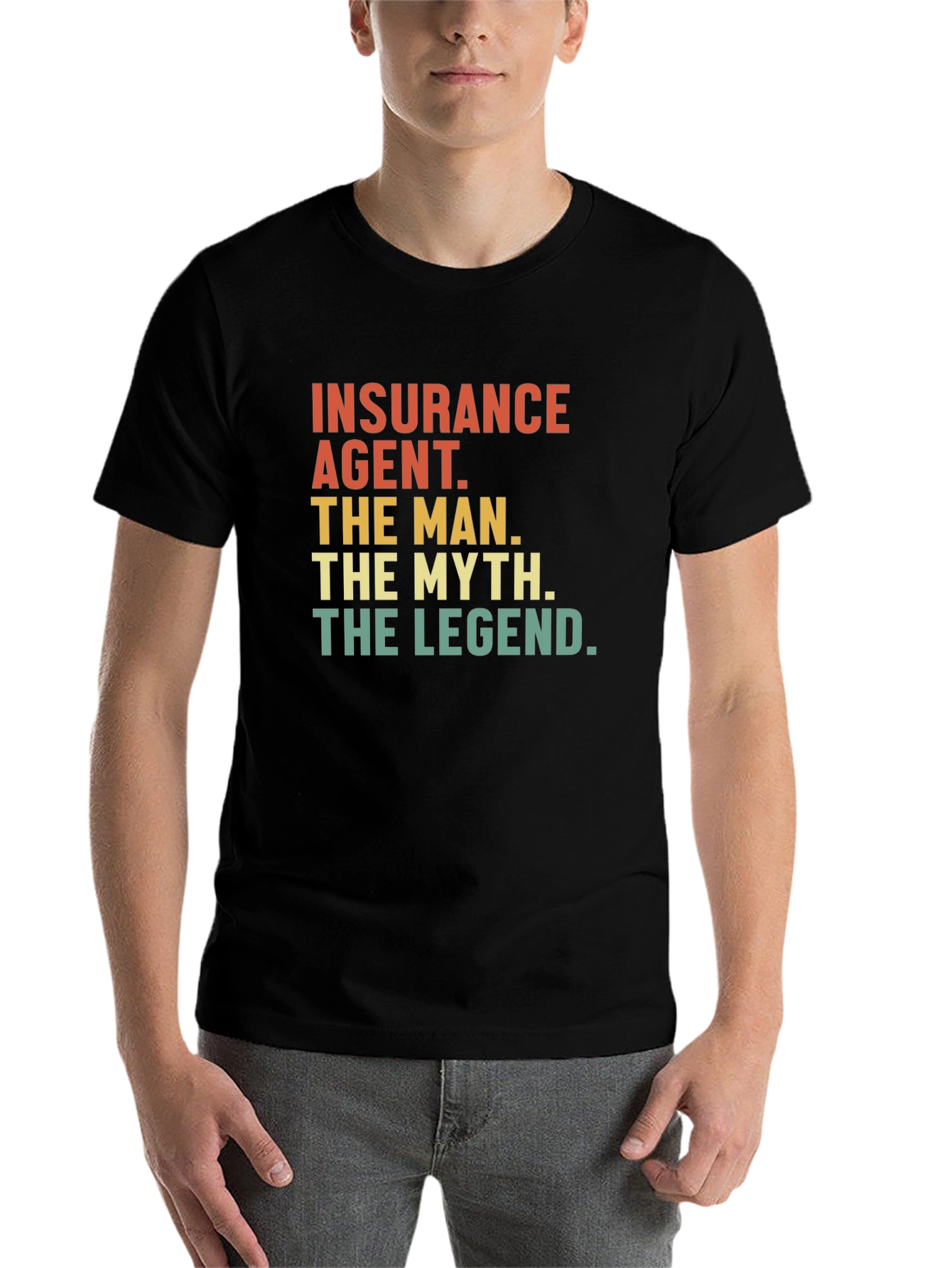 Black Insurance Agent - The Man, Myth, Legend Tee view 7