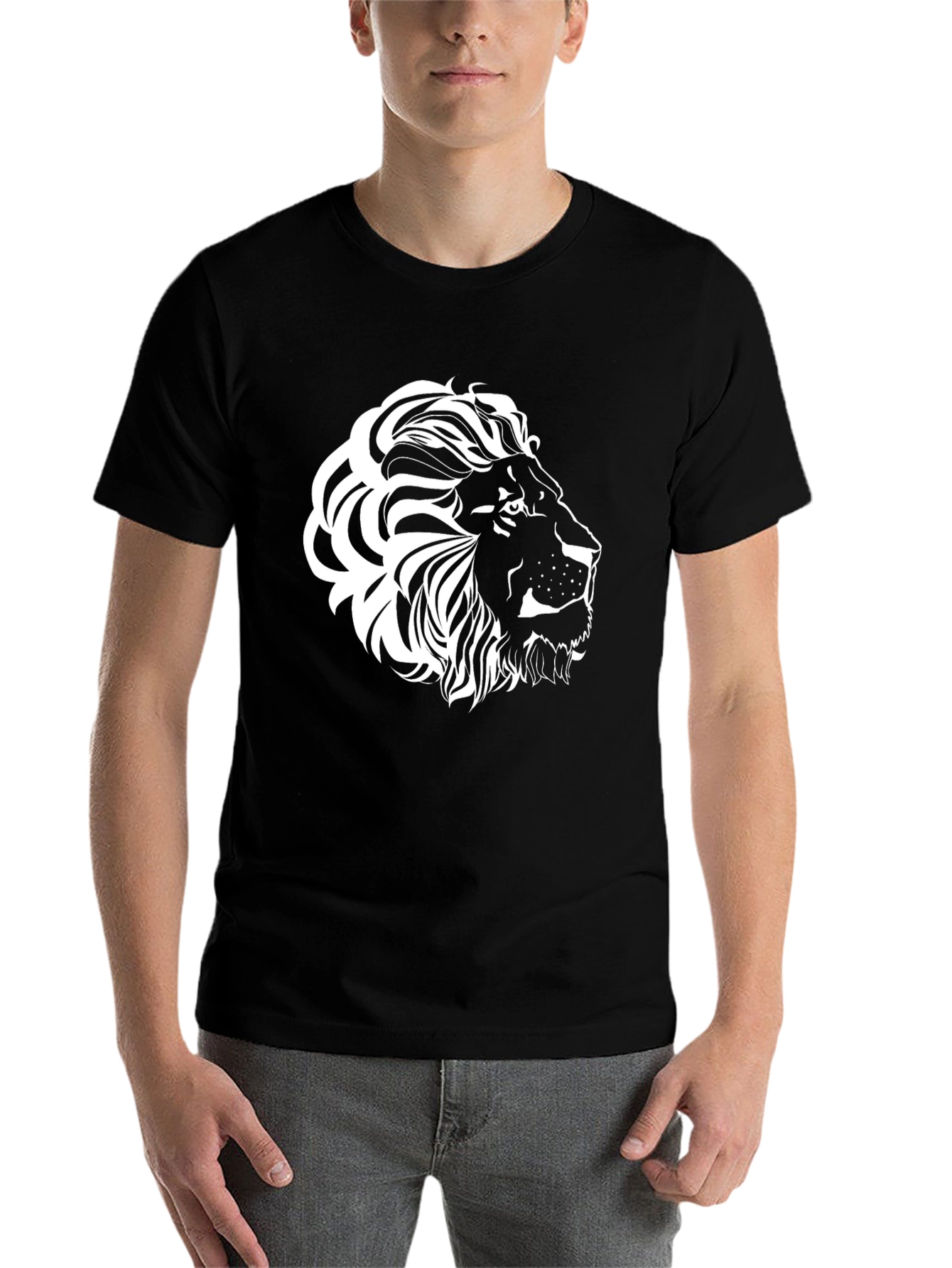 Black Black Lion Graphic Tee - Bold Style view 7