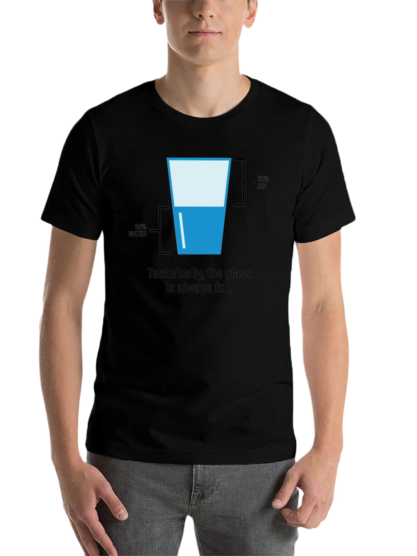 Black Technically Full Glass T-Shirt - Half Water Half Air view 7