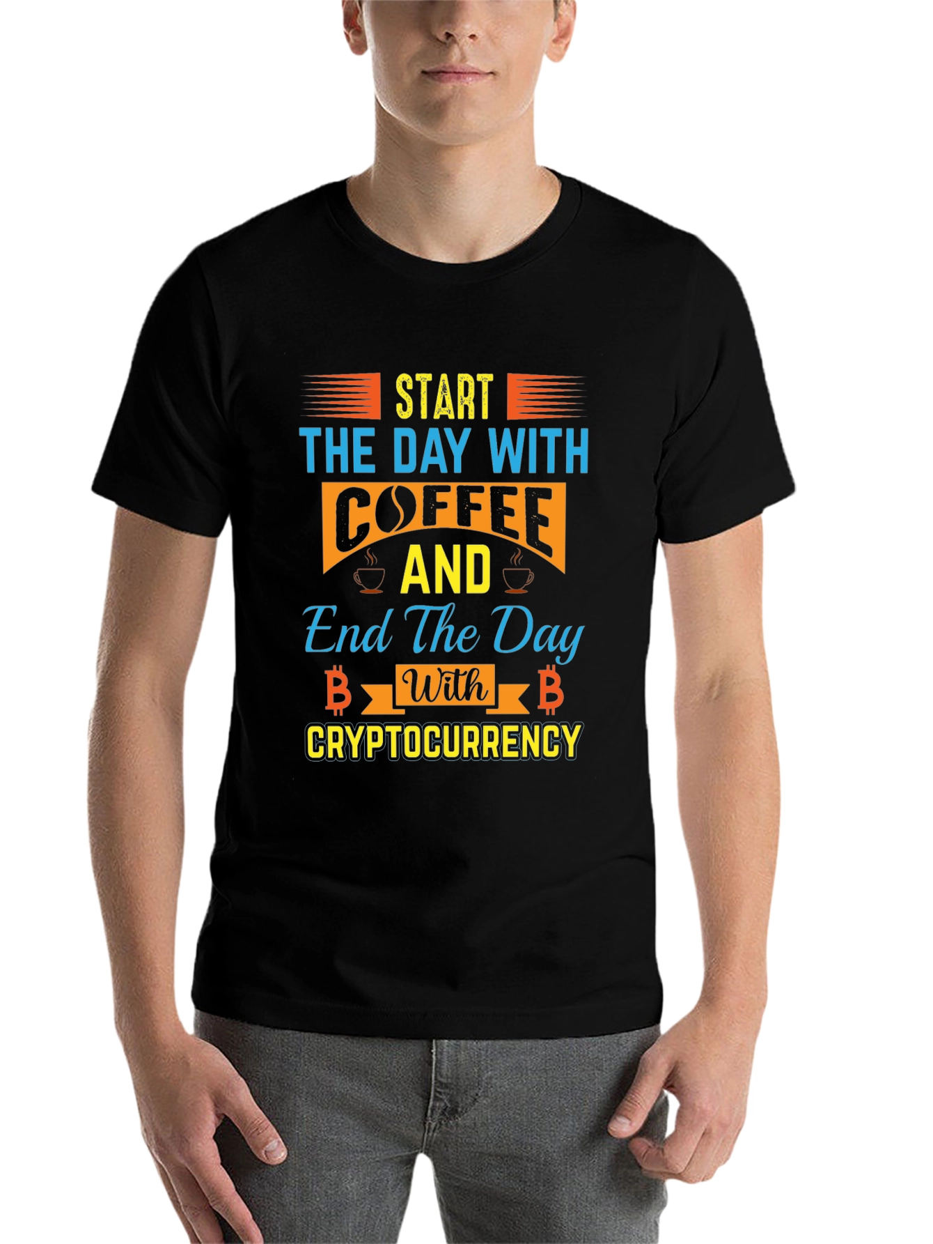 Black Coffee & Crypto T-Shirt - Start & End Your Day Right! view 7