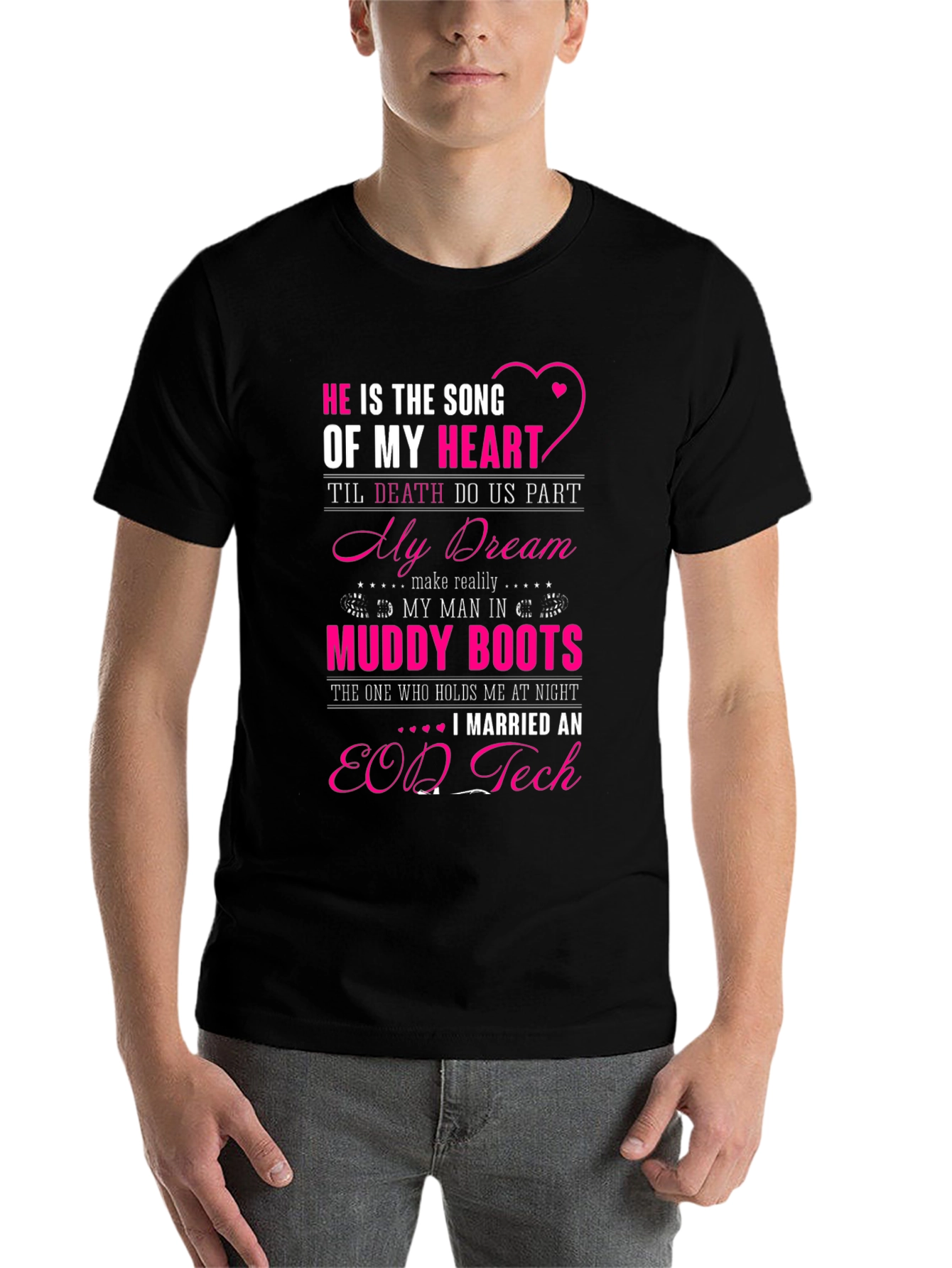 Black He is the Song of My Heart T-Shirt view 7