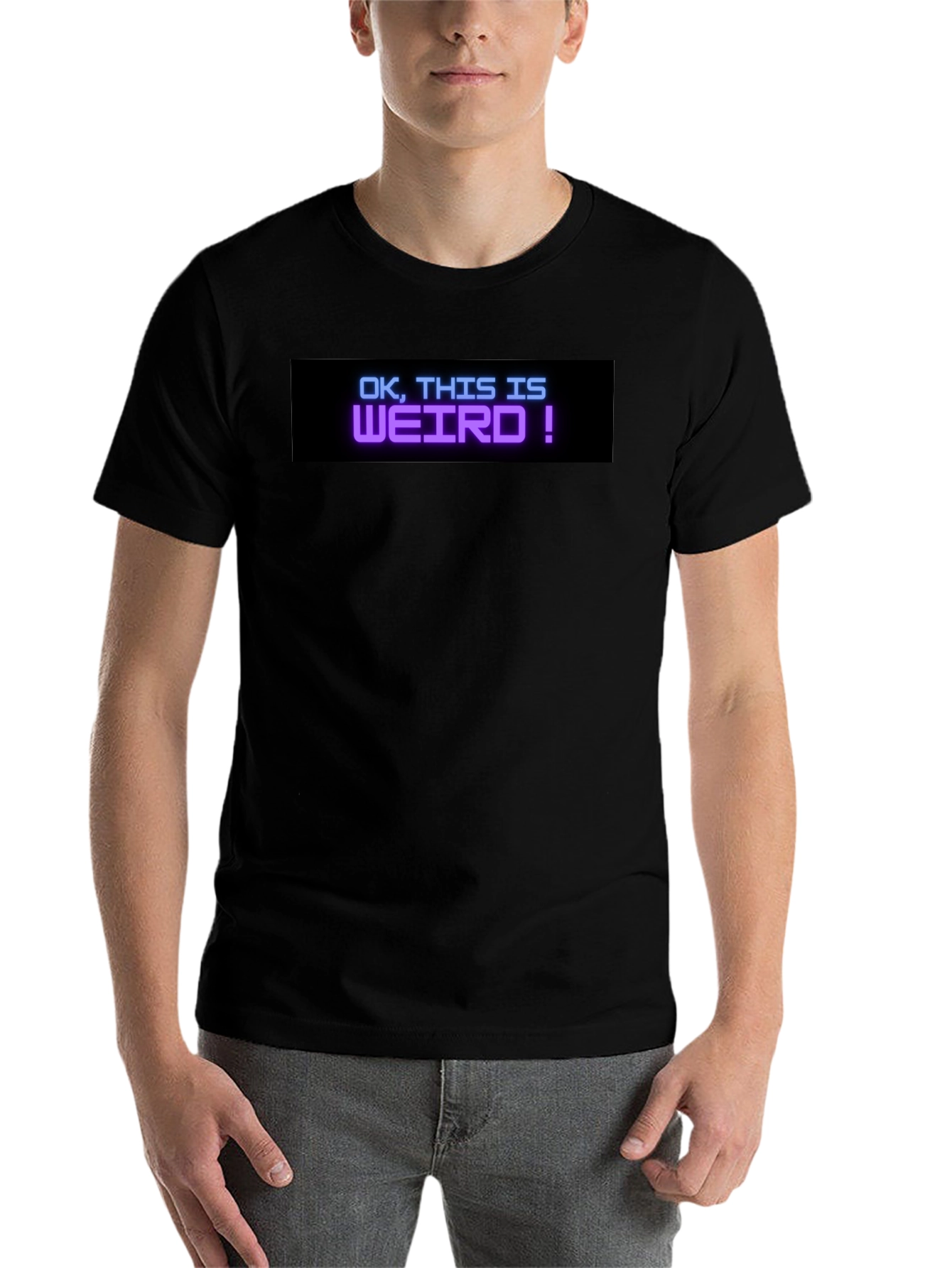 Black OK, This Is Weird! Graphic Tee - Black view 7