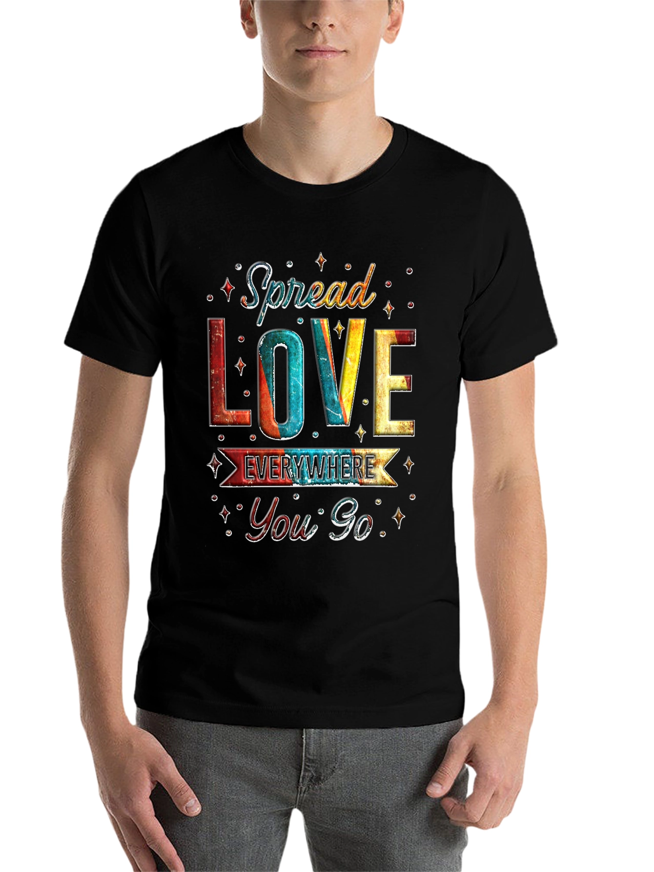 Black Spread Love Everywhere Graphic Tee view 7