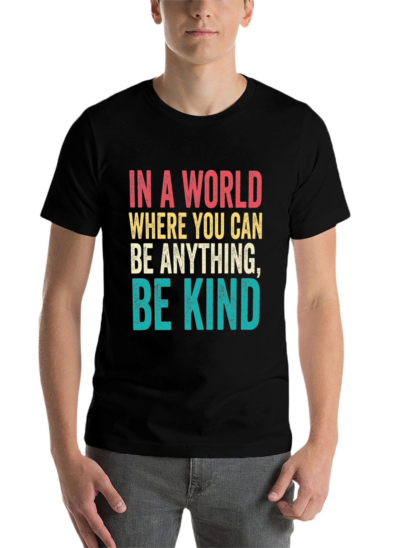 Black Be Kind T-Shirt - Inspirational Graphic Tee view 7
