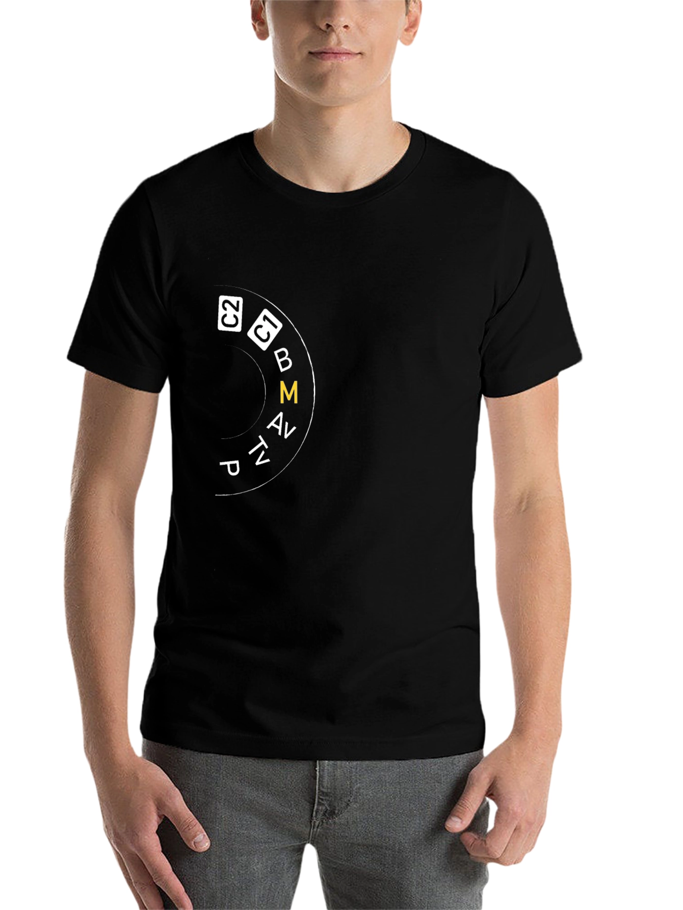 Black Photographer Mode Dial Graphic T-Shirt view 7