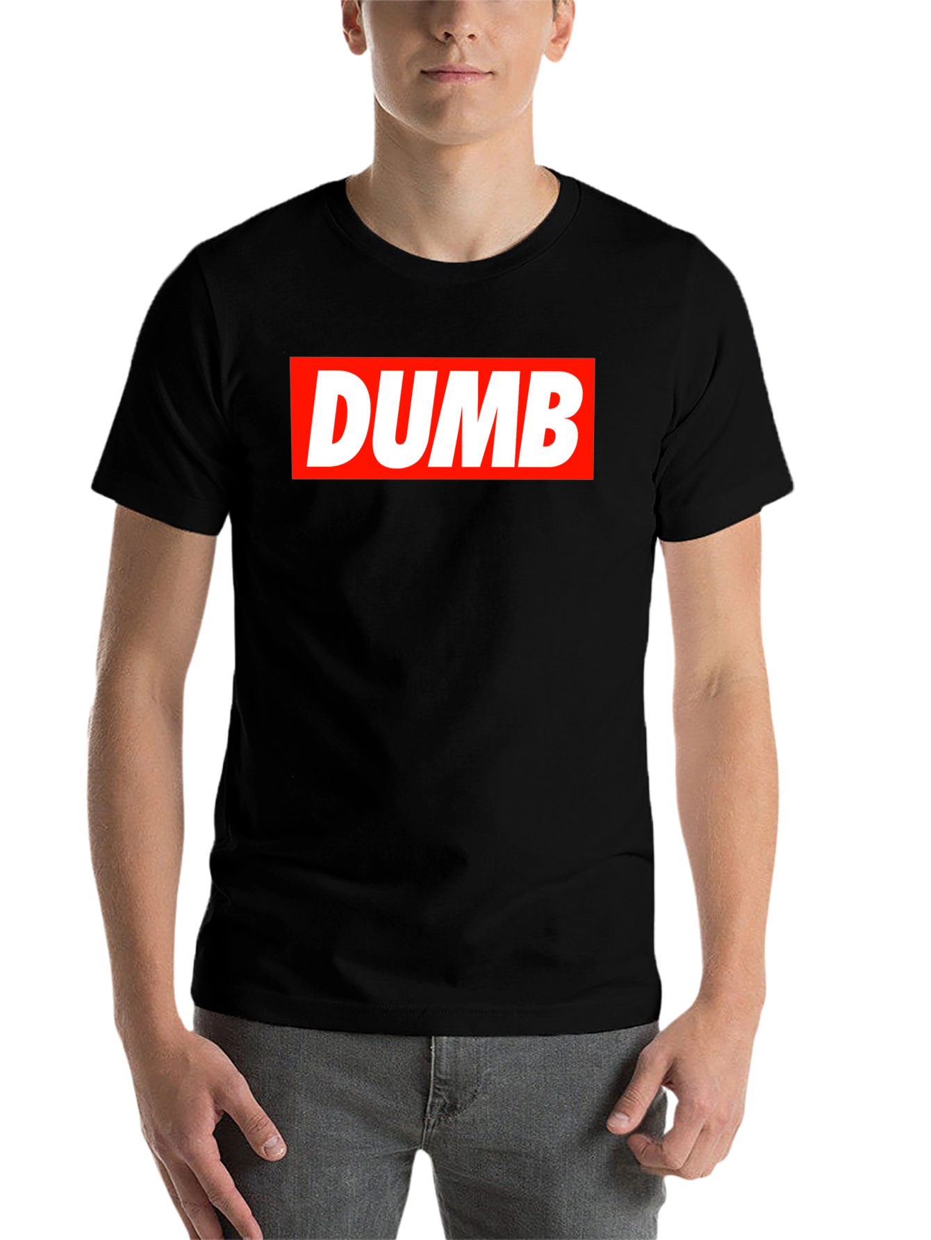 Black DUMB Graphic T-Shirt - Bold Statement Tee view 7