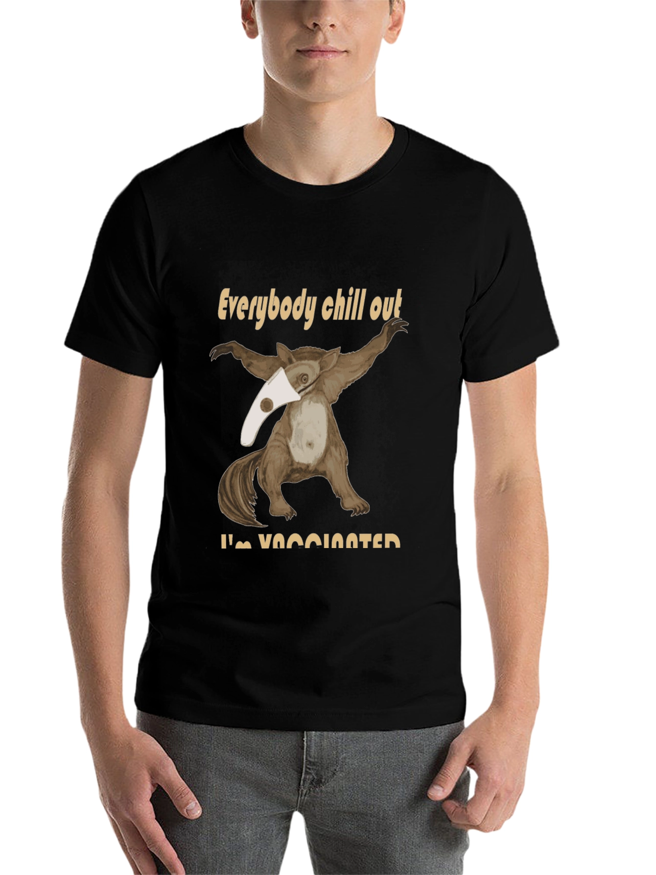 Black Funny Vaccinated Opossum T-Shirt view 7