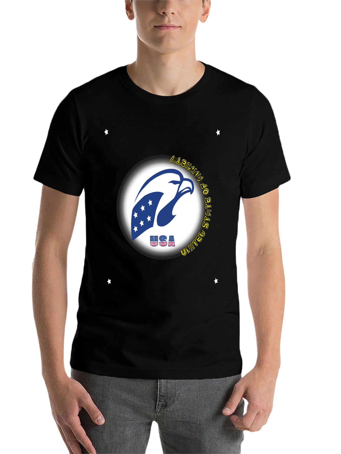 Black USA Eagle Graphic Tee - Patriotic Style view 7