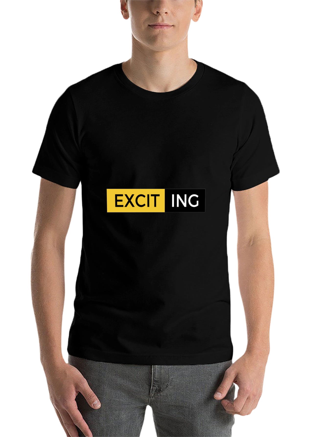 Black Exciting Graphic Print Crew Neck T-Shirt view 7
