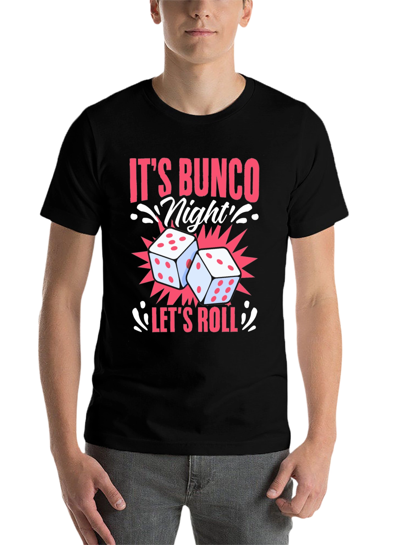 Black It's Bunco Night! Dice Graphic Tee view 7