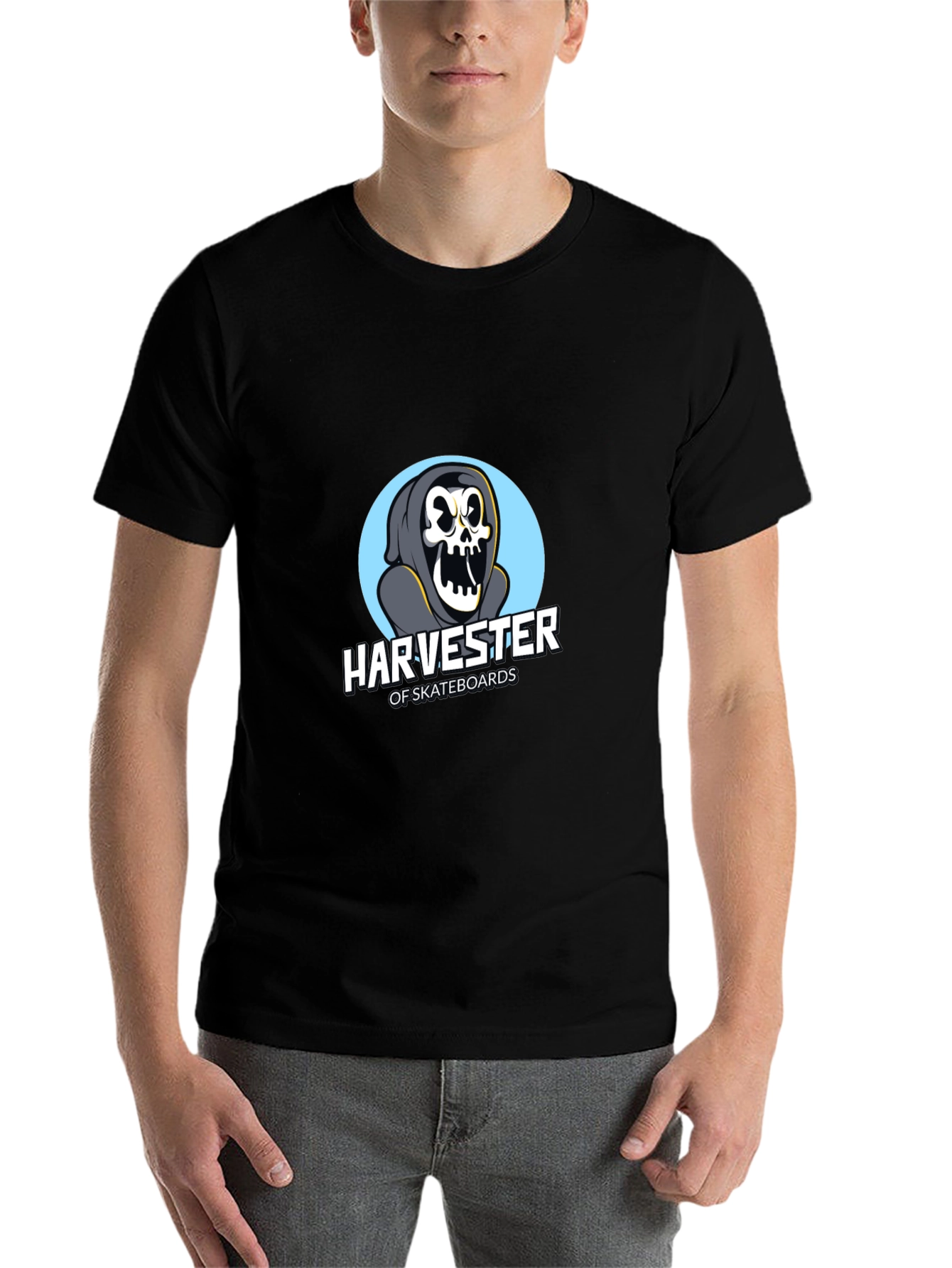 Black Harvester of Skateboards Graphic Tee view 7
