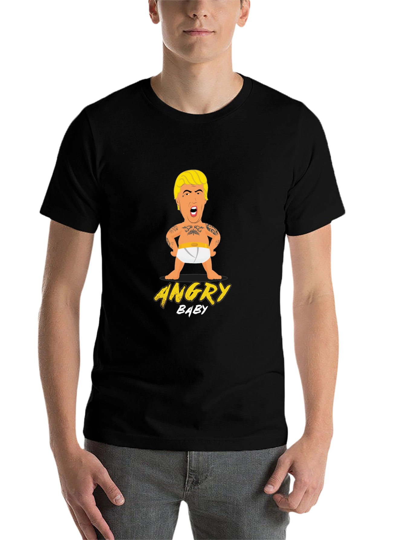 Black Angry Baby T-Shirt - Political Humor Tee view 7