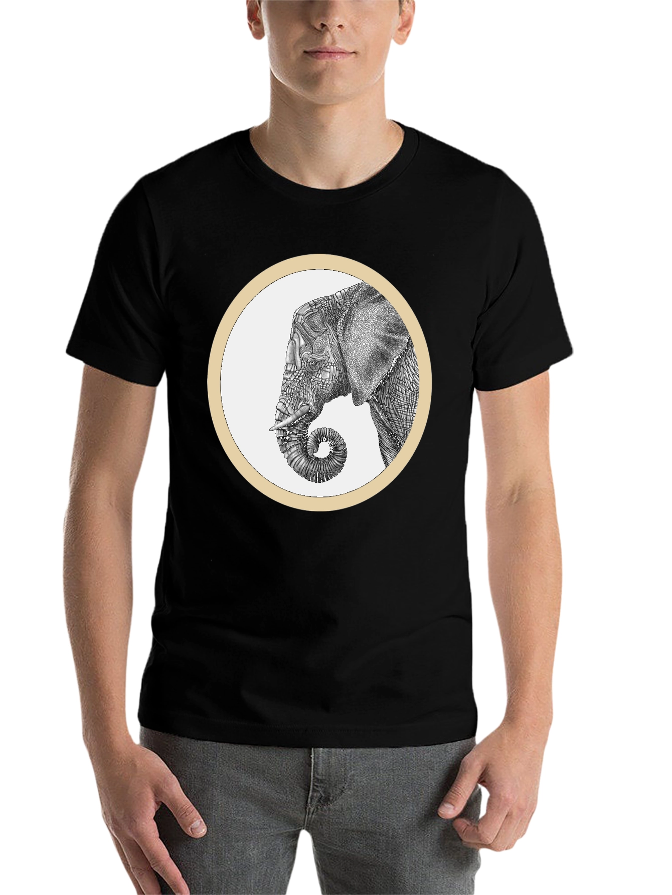 Elephant Graphic Tee - Stylish Black Cotton T-Shirt - 7