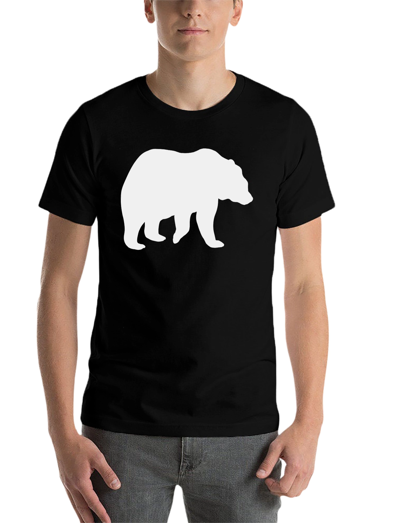 Black Bear Graphic Tee - Black Casual T-Shirt view 7