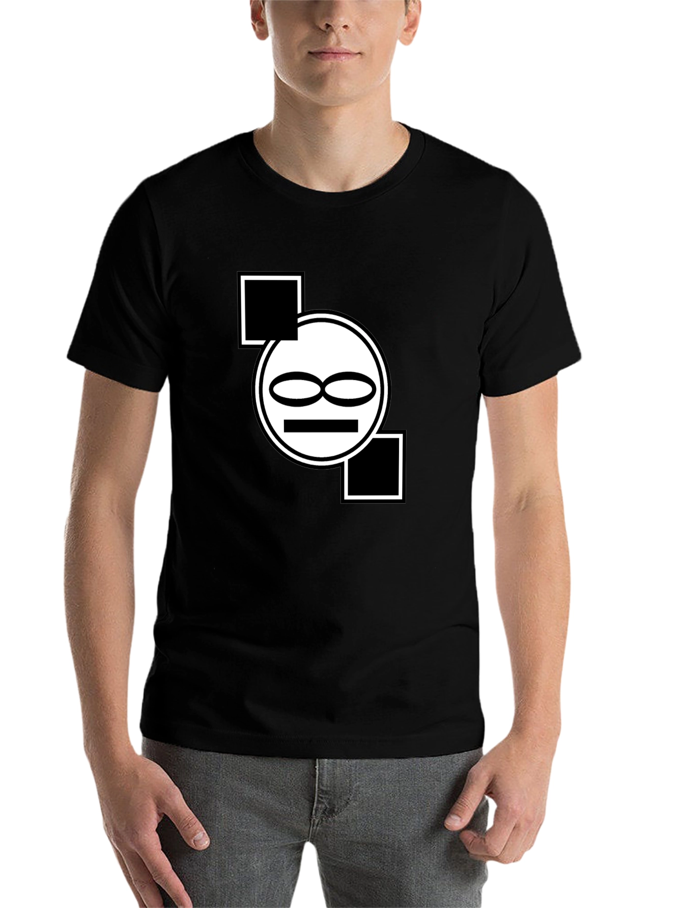 Black Abstract Graphic Print Black T-Shirt view 7