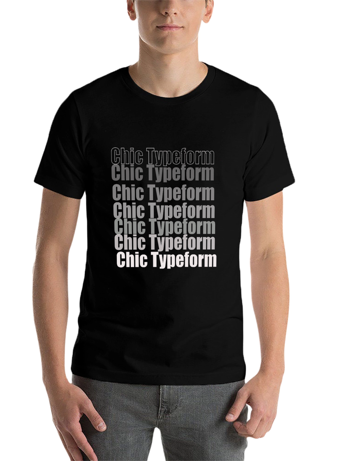 Black Chic Typeform Graphic Tee - Stylish Comfort view 7