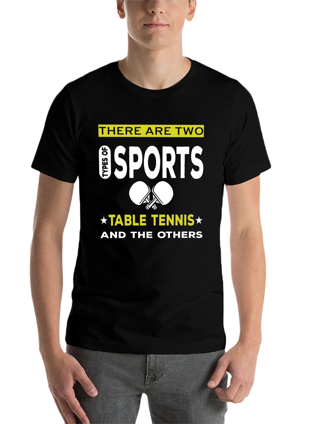 Black Table Tennis T-Shirt - Two Types of Sports view 7