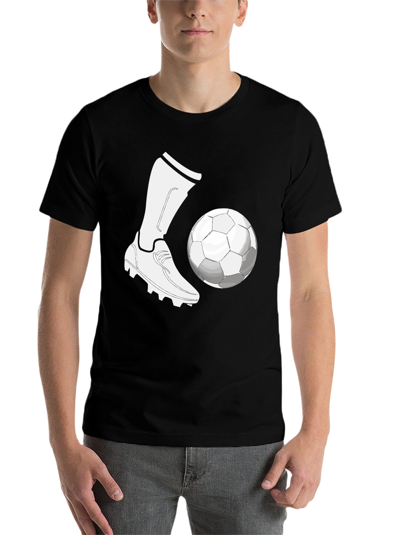 Black Soccer Kick T-Shirt: Sporty Style view 7