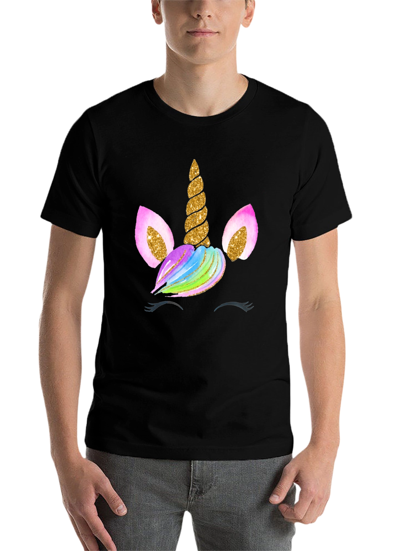 Black Unicorn Graphic Black T-Shirt  view 7