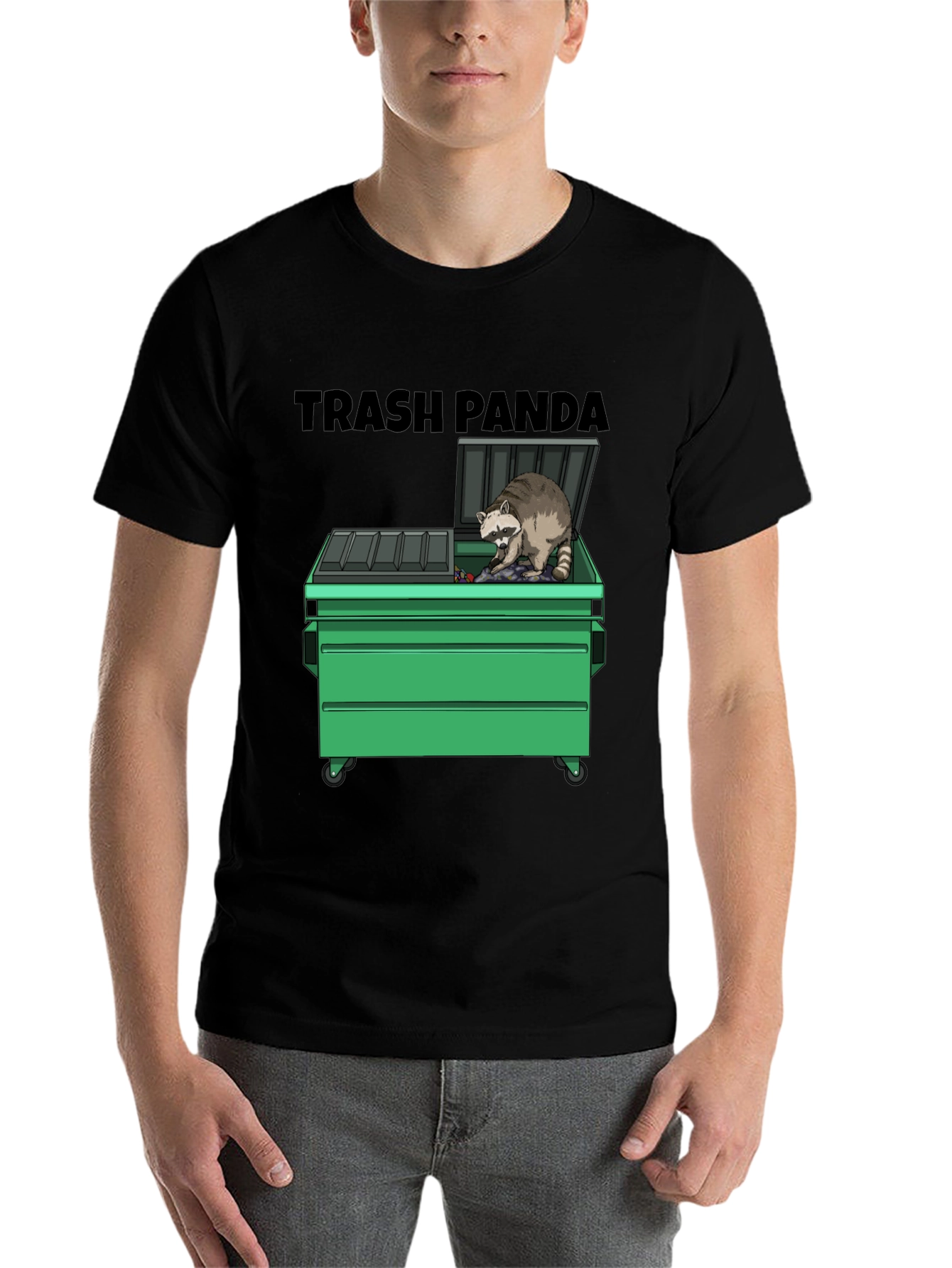 Black Trash Panda Graphic T-Shirt - Funny Raccoon Tee view 7