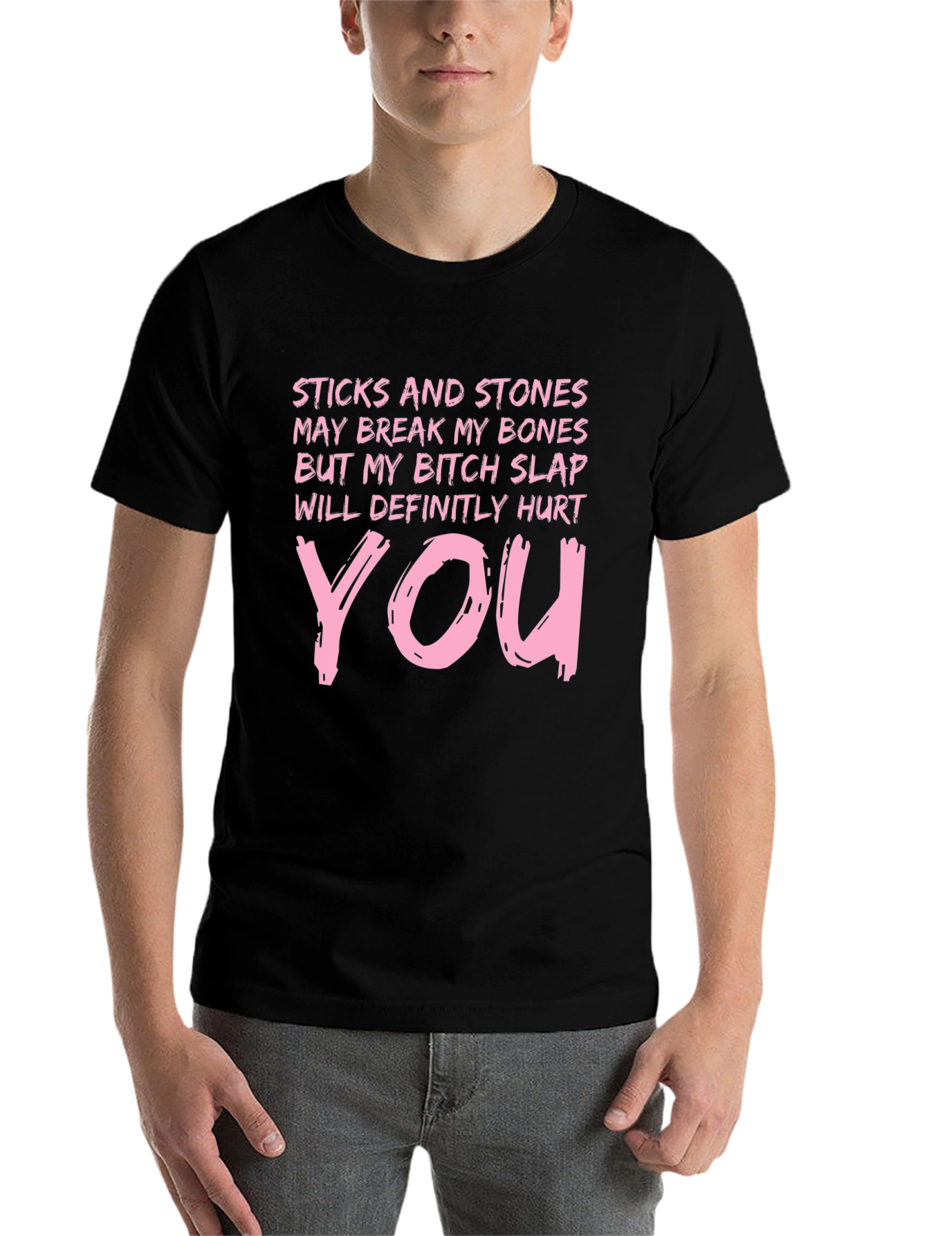 Black Sticks & Stones Novelty Graphic T-Shirt view 7