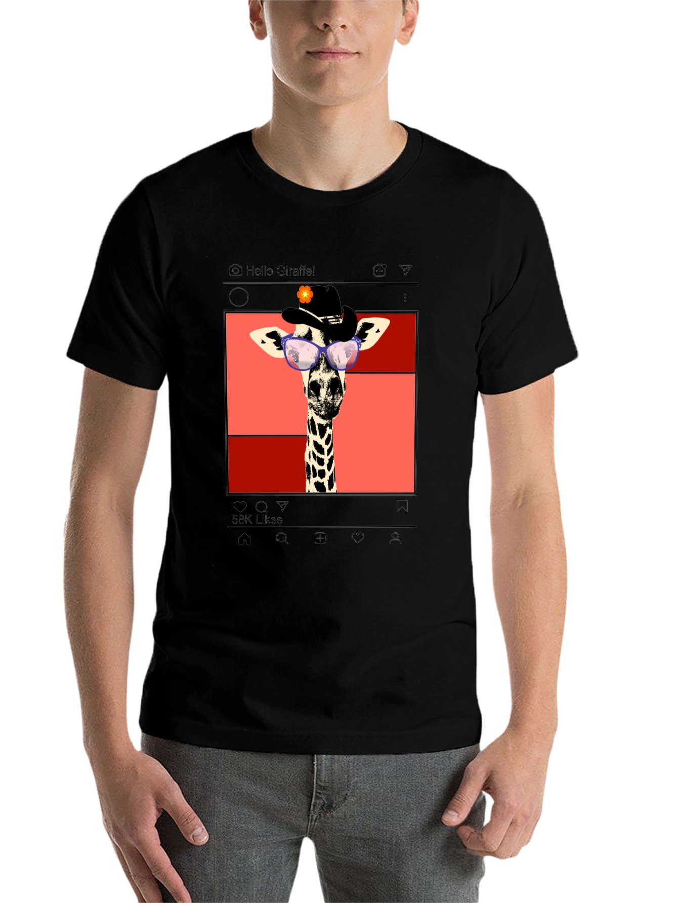 Black Giraffe Instagram T-Shirt view 7