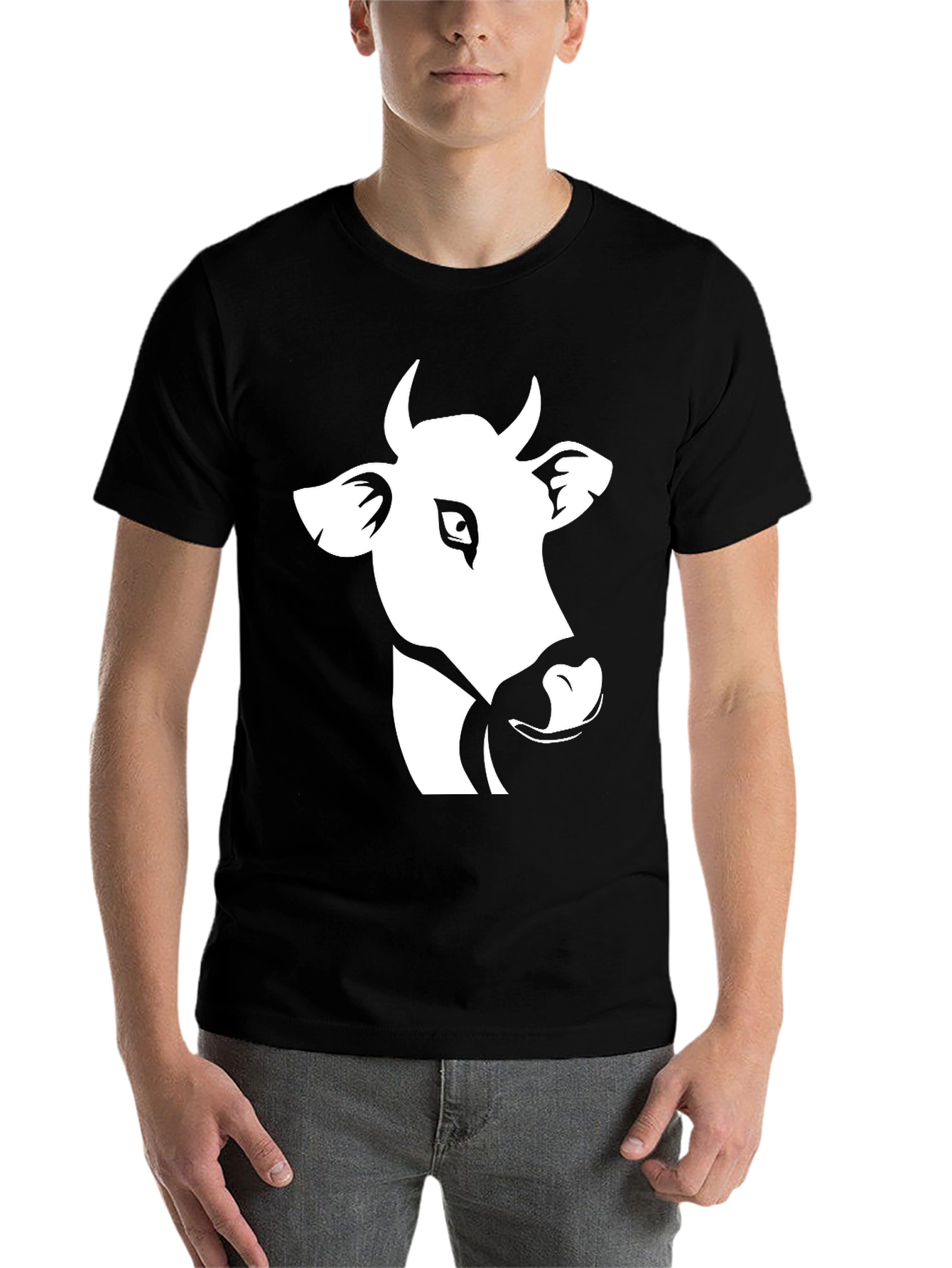 Black Cow Graphic Black T-Shirt view 7