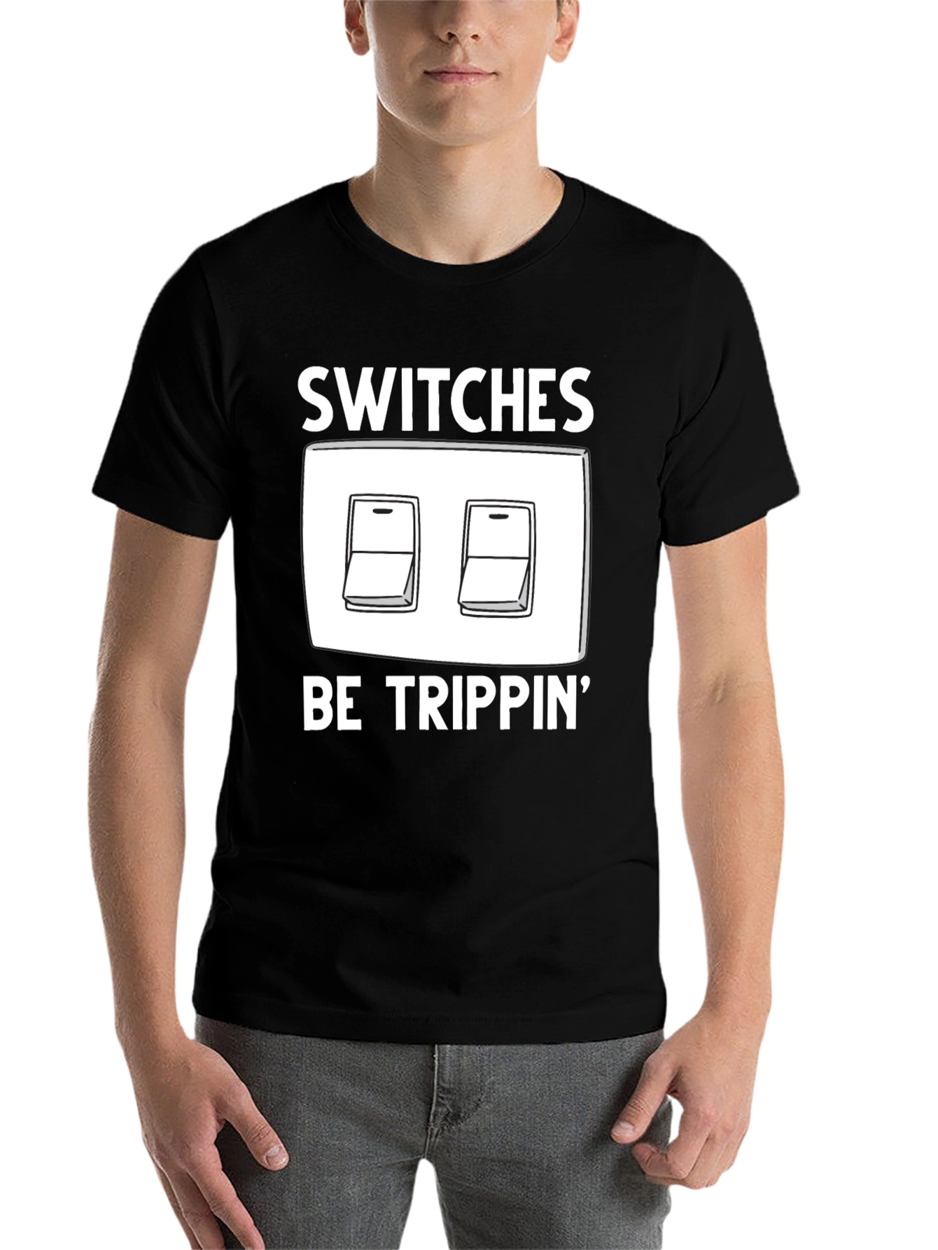 Black Switches Be Trippin' Graphic T-Shirt view 7