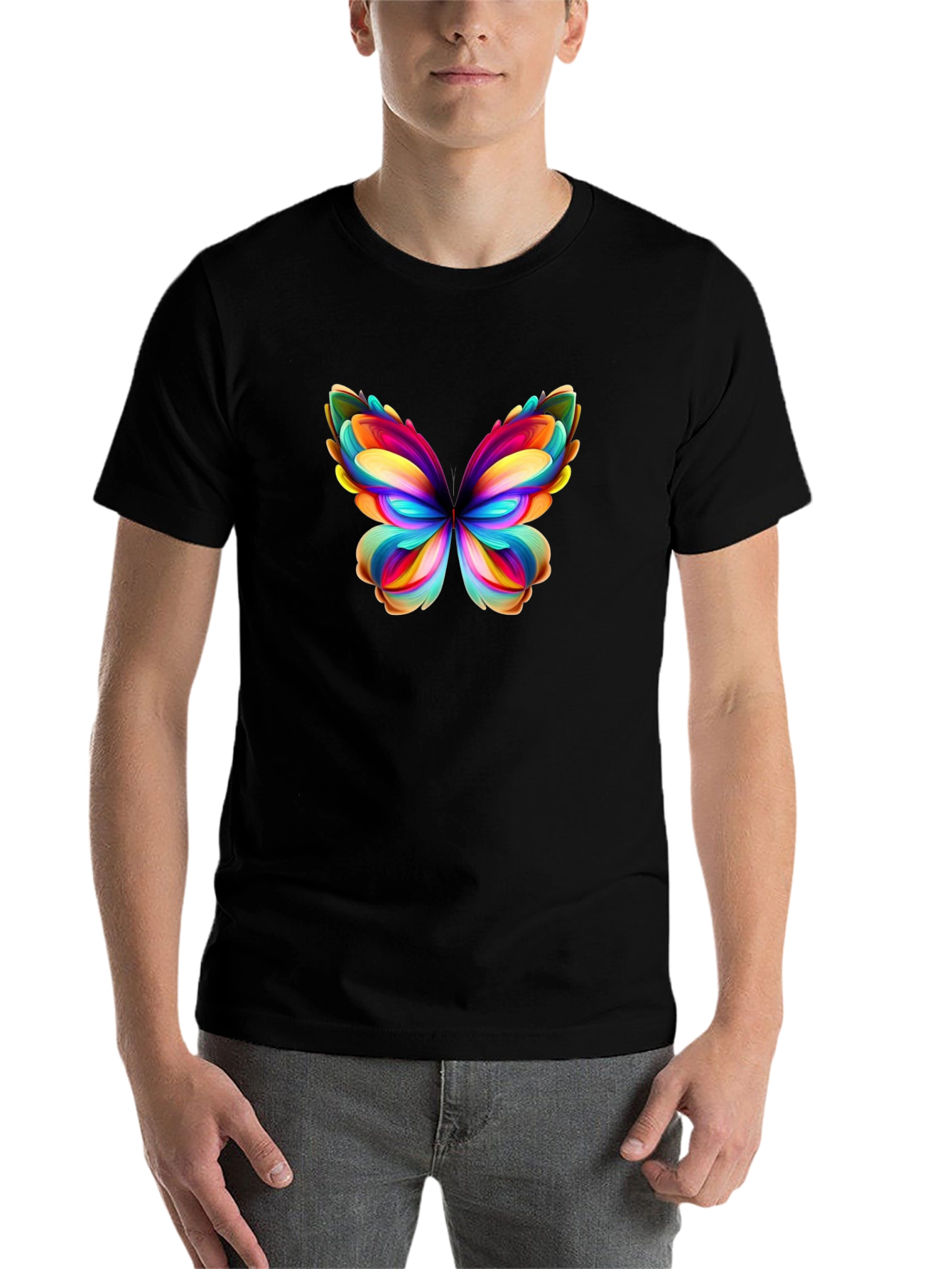 Black Butterfly Graphic Tee - Vibrant Colors view 7