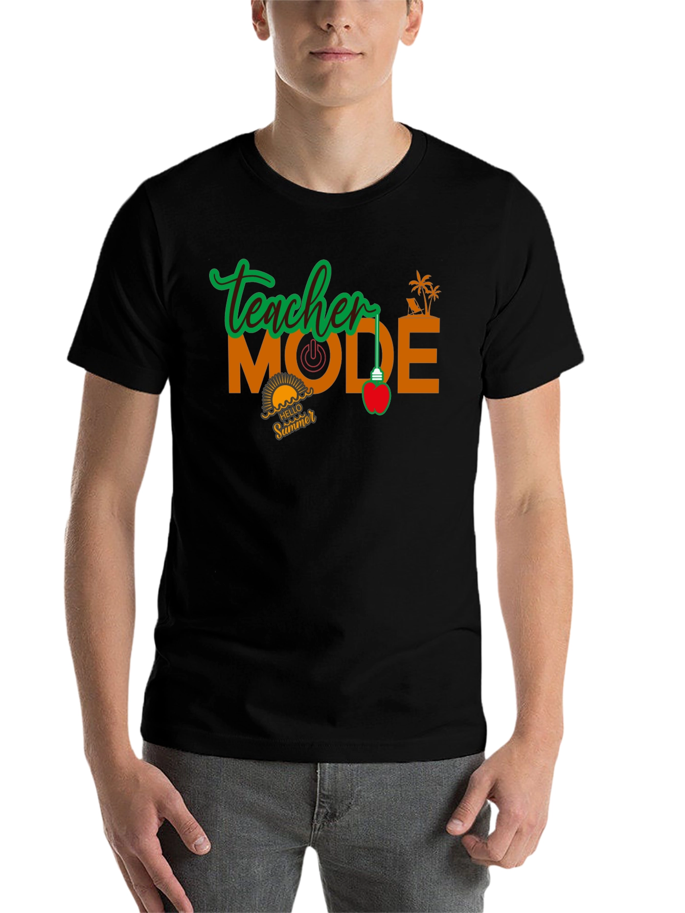 Black Teacher Mode Summer Black T-Shirt view 7