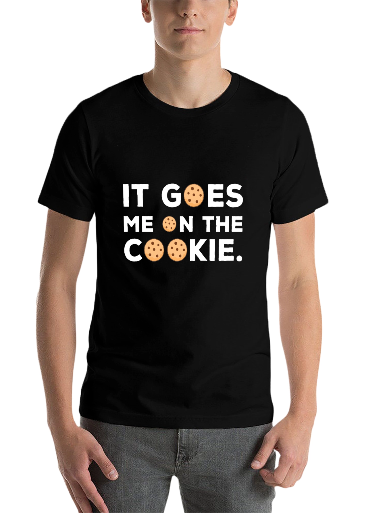 Black It Goes Cookie Funny T-Shirt view 7