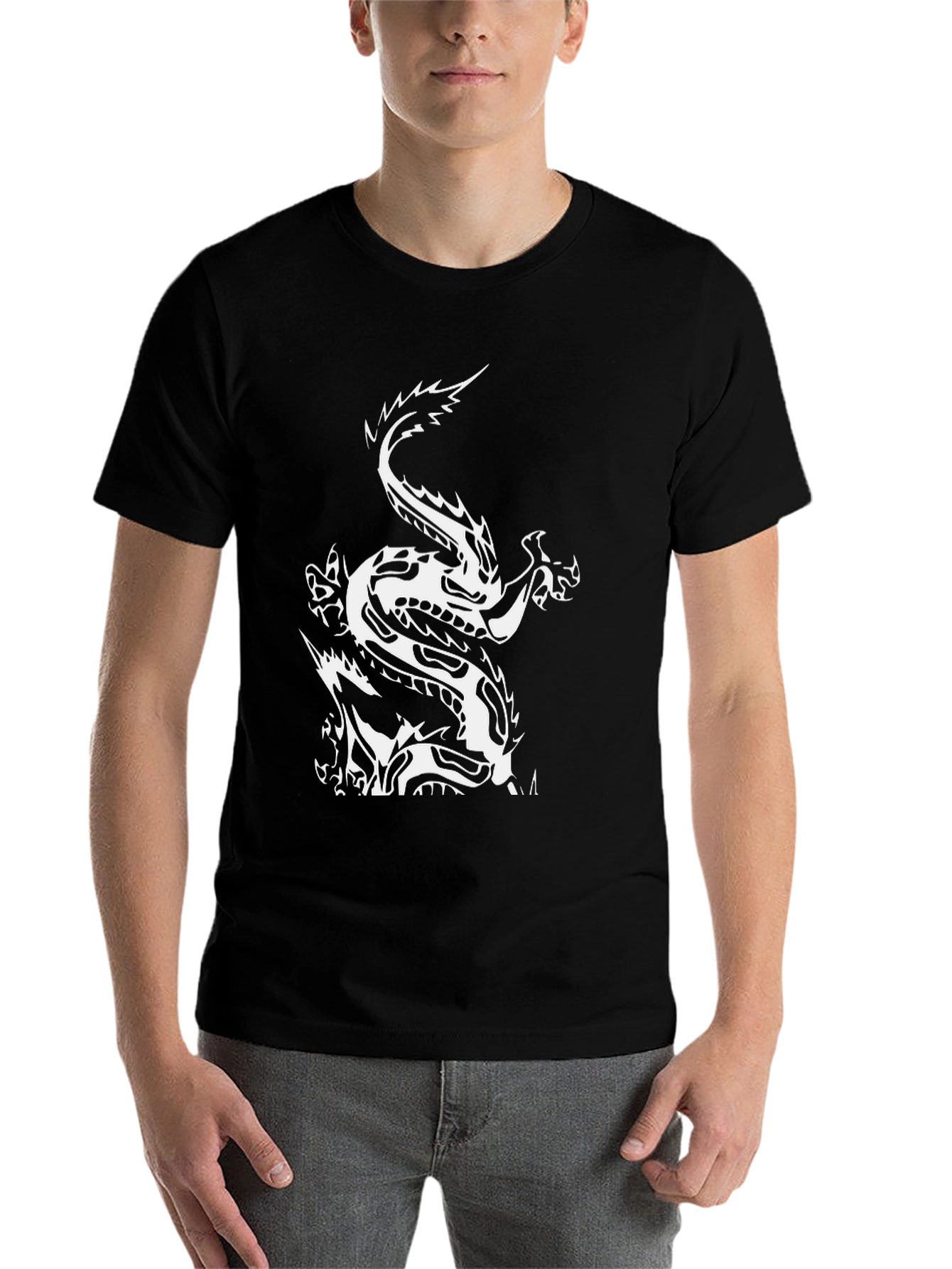 Black Dragon Graphic Tee - Men's Black T-Shirt view 7