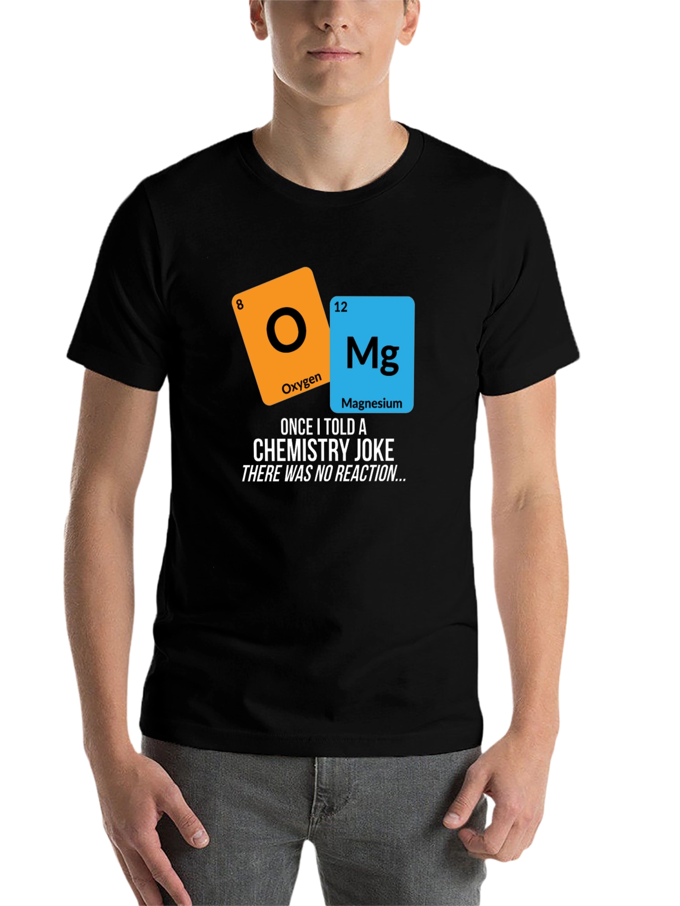 Black Funny Chemistry Joke T-Shirt - No Reaction view 7