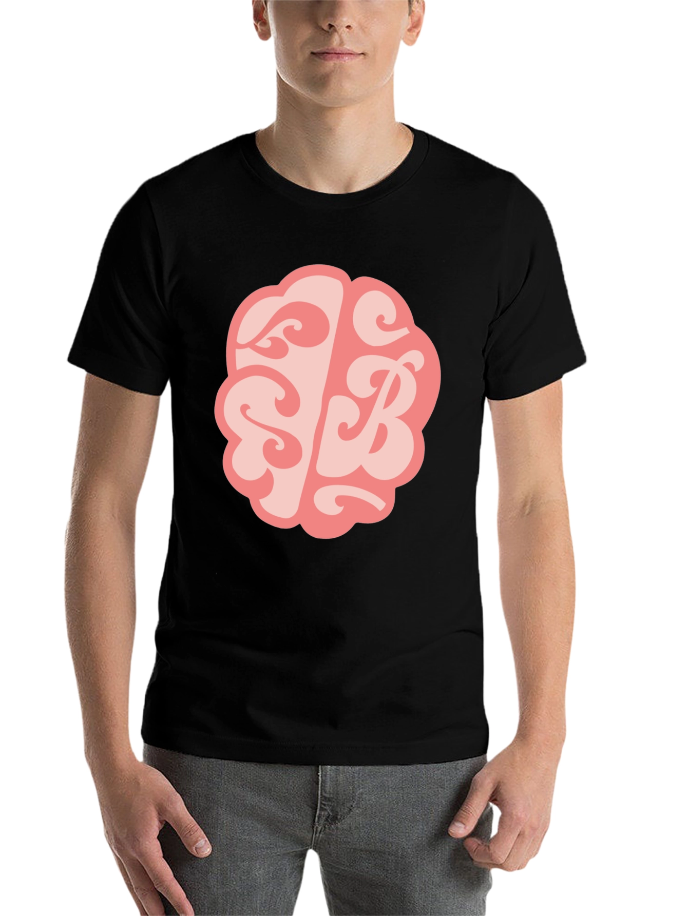 Black Brain SB Graphic Tee - Black Cotton Blend T-Shirt view 7
