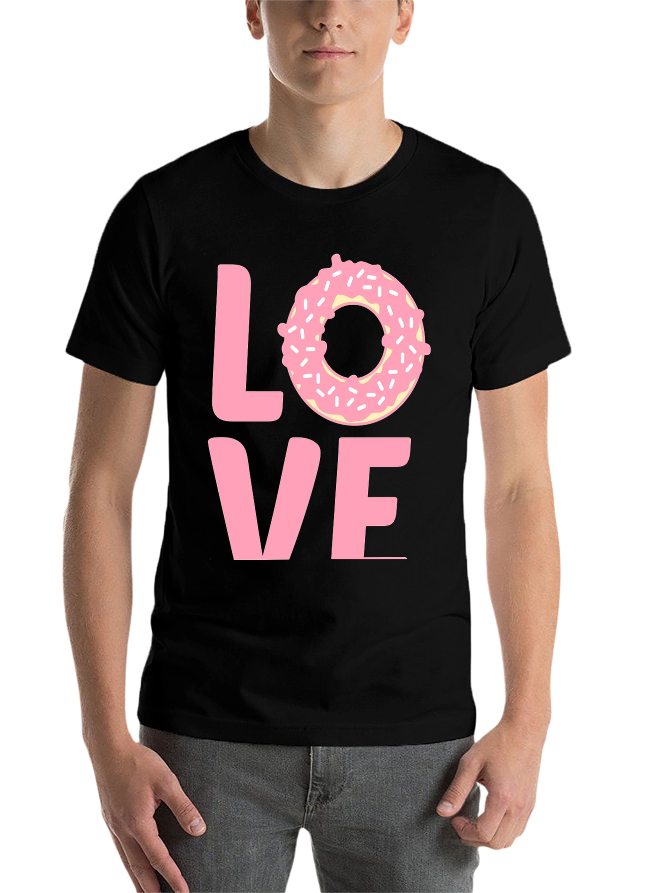 Black Love Donut T-Shirt - Fun & Stylish Graphic Tee view 7
