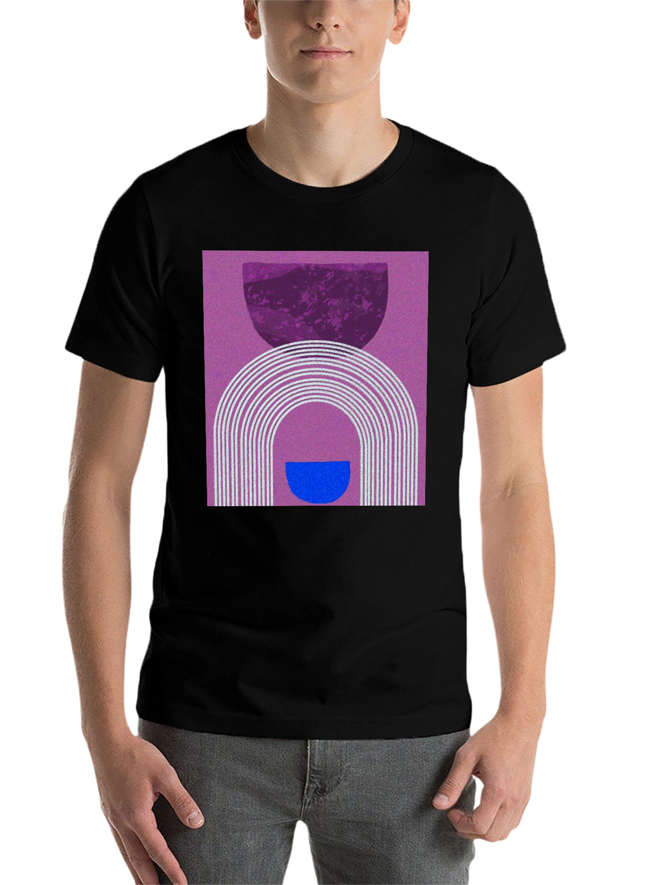 Black Abstract Graphic T-Shirt - Modern Artistic Design view 7