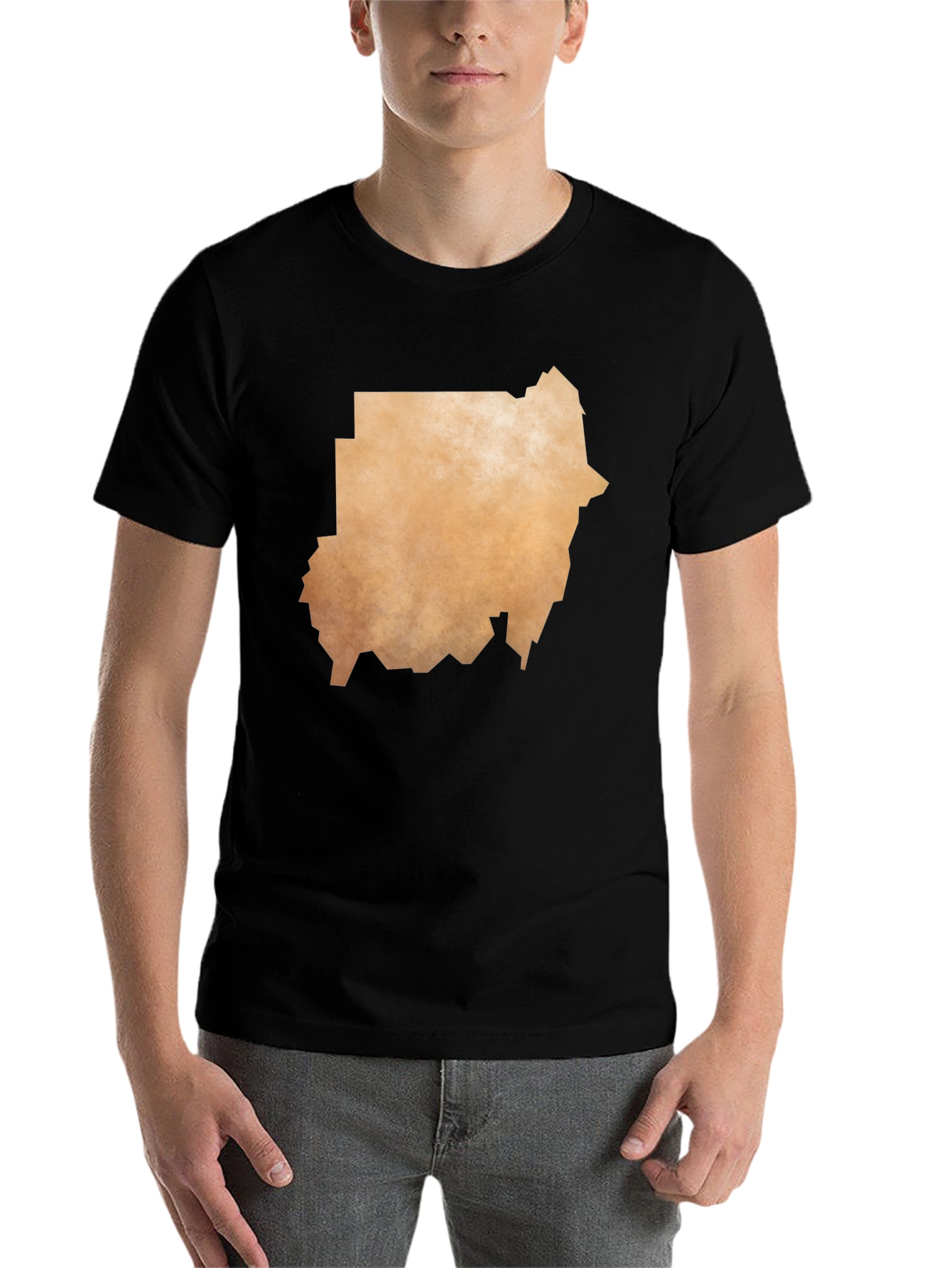 Black Sudan Map Graphic T-Shirt - Black Casual Tee view 7