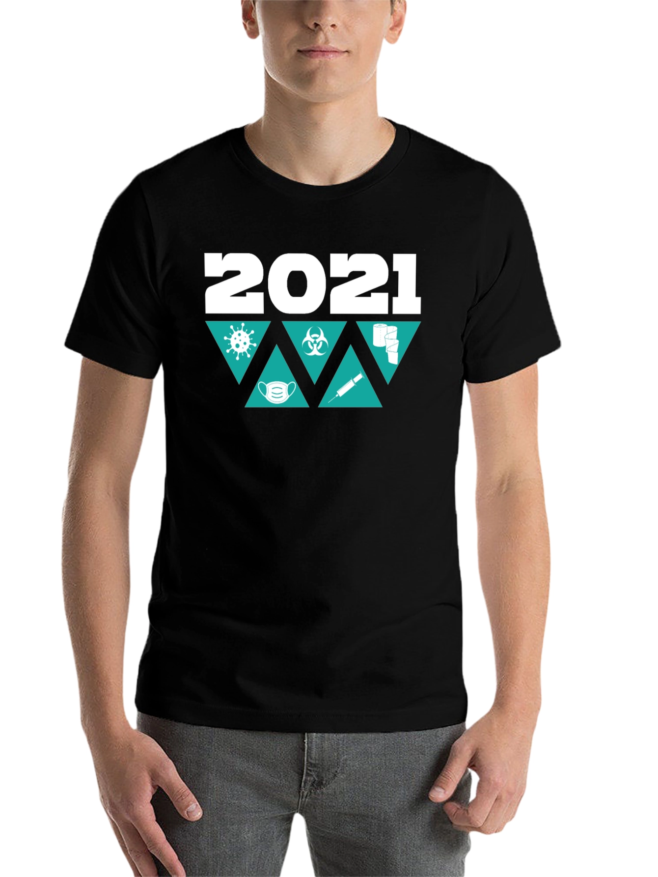 Black 2021 Pandemic Themed T-Shirt view 7