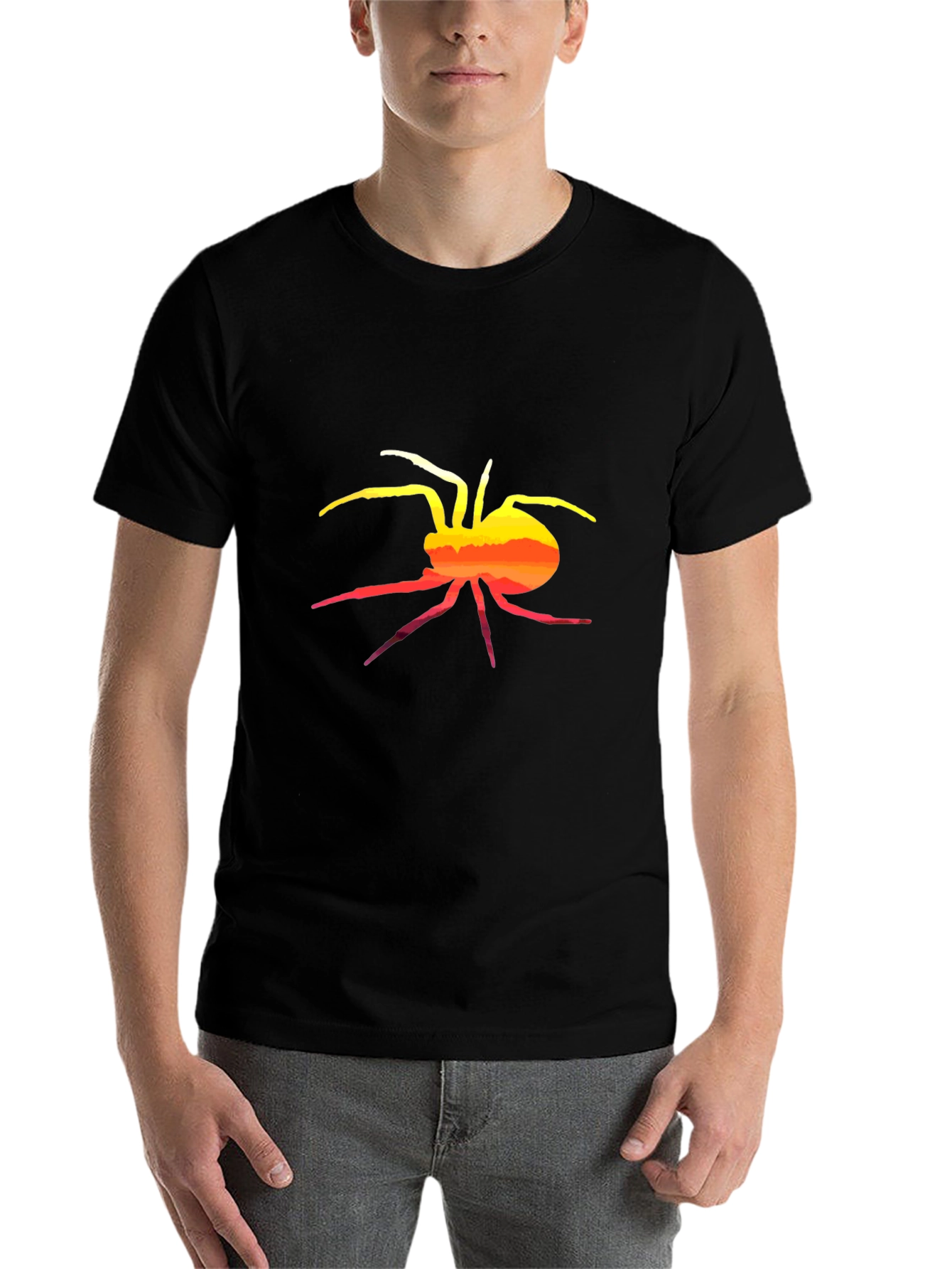 Black Sunset Spider Graphic Tee - Black view 7
