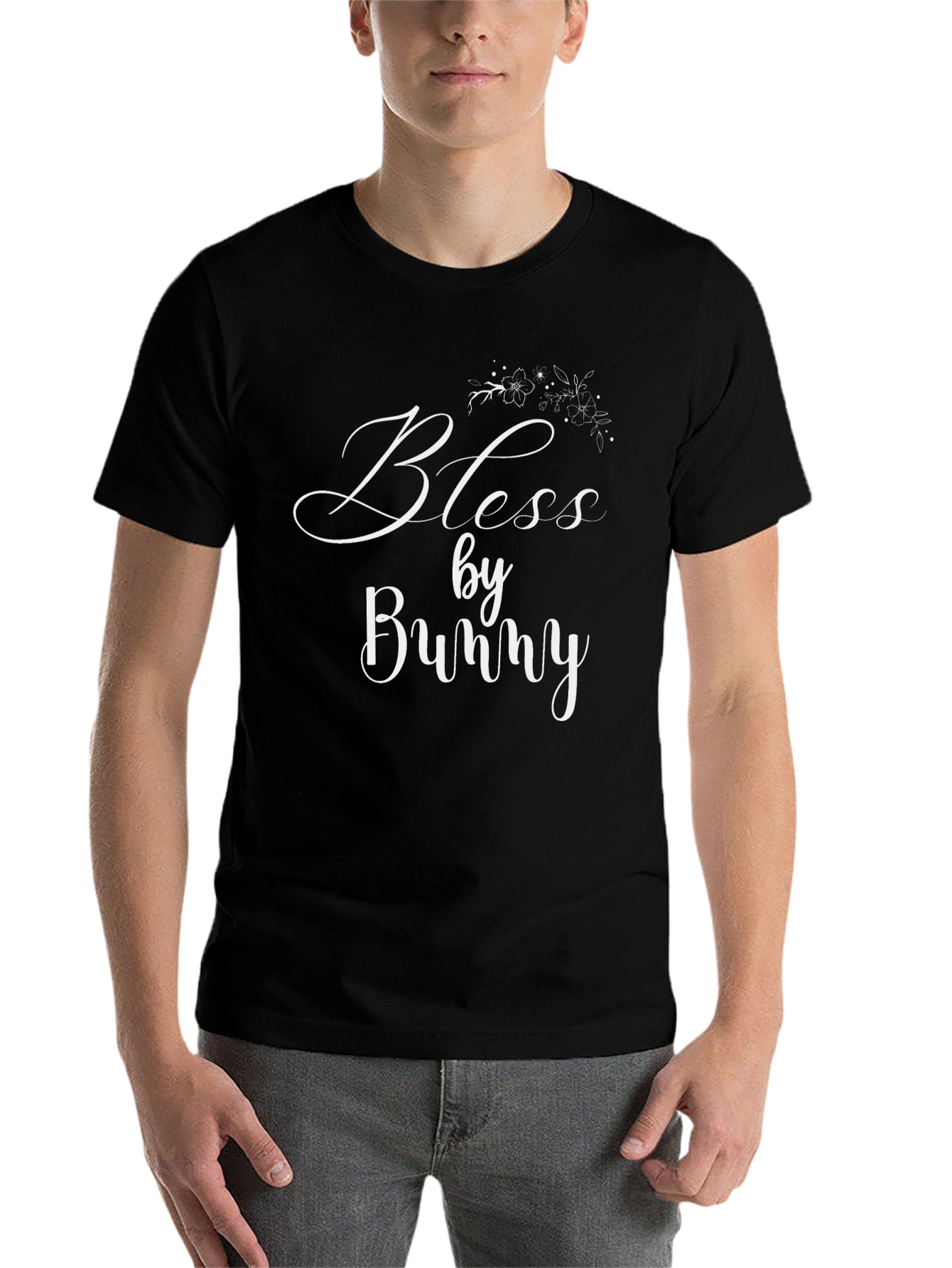 Black Blessed by Bunny Black T-Shirt view 7