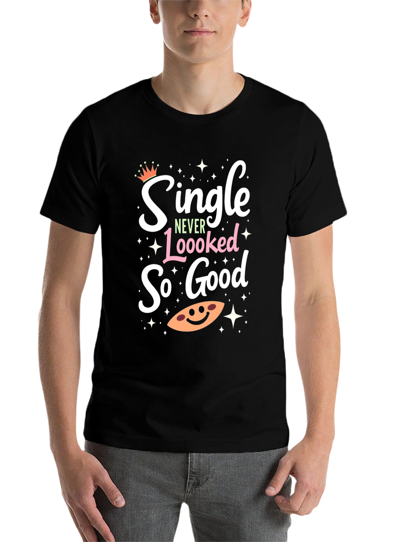 Black Single Never Looked So Good Graphic Tee - Black view 7